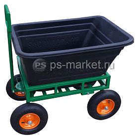 Тележка четырехколесная откидная САДОВОД (с корытом) фото от магазина Ps-Market