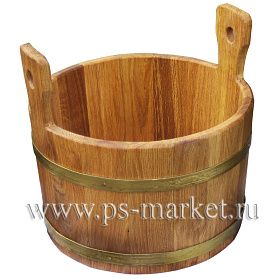 Шайка дубовая для бани 10л фото от магазина Ps-Market