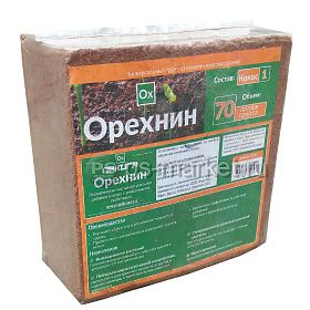 Кокосовый субстрат в брикете Орехнин-1 70л фото от магазина Ps-Market