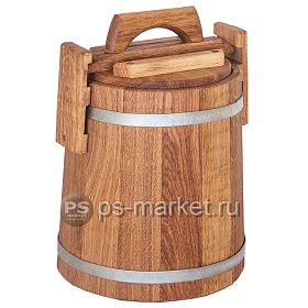 Кадка дубовая для солений 3л (27х21 см) фото от магазина Ps-Market