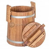 Кадка дубовая для солений 3л (27х21 см) фото от магазина Ps-Market