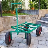Тележка четырехколесная с пластиковым баком САДОВОД фото от магазина Ps-Market
