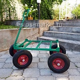 Тележка четырехколесная с пластиковым баком САДОВОД фото от магазина Ps-Market