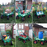 Тележка четырехколесная не откидная САДОВОД фото от магазина Ps-Market