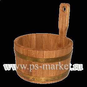 Шайка дубовая для бани 5л фото от магазина Ps-Market