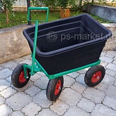 Тележка четырехколесная с пластиковым баком САДОВОД фото от магазина Ps-Market